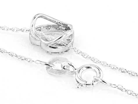 White Lab-Grown Diamond H SI Rhodium Over Sterling Silver Heart Pendant With Chain 0.25ctw