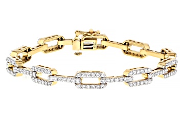 White Lab-Grown Diamond H SI 14k Yellow Gold Over Sterling Silver Tennis Bracelet 2.00ctw