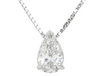 White Lab-Grown Diamond G SI2 Rhodium Over Sterling Silver Slide Pendant With Chain 0.50ct