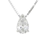 White Lab-Grown Diamond G SI2 Rhodium Over Sterling Silver Slide Pendant With Chain 0.50ct