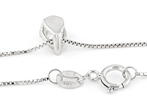White Lab-Grown Diamond G SI2 Rhodium Over Sterling Silver Slide