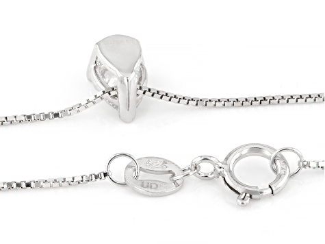 White Lab-Grown Diamond G SI2 Rhodium Over Sterling Silver Slide Pendant With Chain 0.50ct