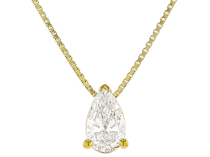 White Lab-Grown Diamond G SI2 14K Yellow Gold Over Sterling Silver