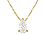 White Lab-Grown Diamond G SI2 14K Yellow Gold Over Sterling Silver Slide Pendant With Chain 0.50ct