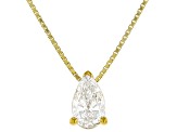 White Lab-Grown Diamond G SI2 14K Yellow Gold Over Sterling Silver Slide Pendant With Chain 0.50ct