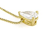 White Lab-Grown Diamond G SI2 14K Yellow Gold Over Sterling Silver Slide Pendant With Chain 0.50ct