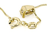 White Lab-Grown Diamond G SI2 14K Yellow Gold Over Sterling Silver Slide Pendant With Chain 0.50ct