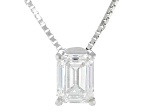 White Lab-Grown Diamond G SI2 Rhodium Over Sterling Silver Slide Pendant With Chain 0.50ct