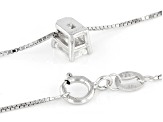 White Lab-Grown Diamond G SI2 Rhodium Over Sterling Silver Slide Pendant With Chain 0.50ct
