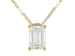 White Lab-Grown Diamond G SI2 14K Yellow Gold Over Sterling Silver Slide Pendant With Chain 0.50ct