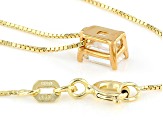 White Lab-Grown Diamond G SI2 14K Yellow Gold Over Sterling Silver Slide Pendant With Chain 0.50ct