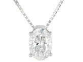 White Lab-Grown Diamond G SI2 Rhodium Over Sterling Silver Slide Pendant With Chain 0.50ct