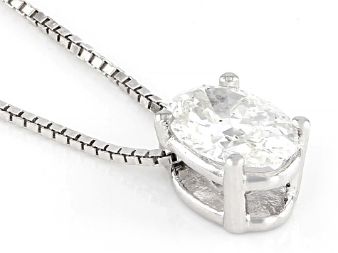 White Lab-Grown Diamond G SI2 Rhodium Over Sterling Silver Slide Pendant With Chain 0.50ct