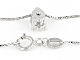 White Lab-Grown Diamond G SI2 Rhodium Over Sterling Silver Slide Pendant With Chain 0.50ct