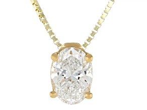 White Lab-Grown Diamond G SI2 14K Yellow Gold Over Sterling Silver Slide Pendant With Chain 0.50ct