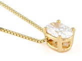 White Lab-Grown Diamond G SI2 14K Yellow Gold Over Sterling Silver Slide Pendant With Chain 0.50ct
