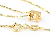 White Lab-Grown Diamond G SI2 14K Yellow Gold Over Sterling Silver Slide Pendant With Chain 0.50ct