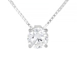 White Lab-Grown Diamond G SI2 Rhodium Over Sterling Silver Slide Pendant With Chain 0.50ct