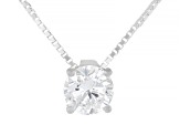 White Lab-Grown Diamond G SI2 Rhodium Over Sterling Silver Slide Pendant With Chain 0.50ct