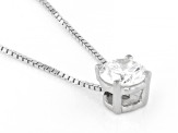 White Lab-Grown Diamond G SI2 Rhodium Over Sterling Silver Slide Pendant With Chain 0.50ct