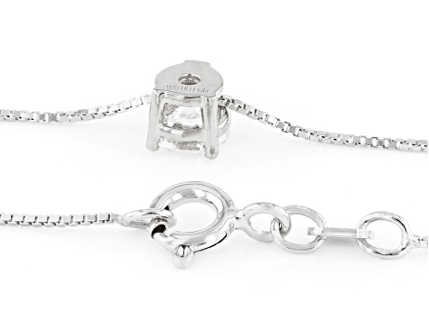 White Lab-Grown Diamond G SI2 Rhodium Over Sterling Silver Slide Pendant With Chain 0.50ct