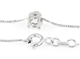 White Lab-Grown Diamond G SI2 Rhodium Over Sterling Silver Slide Pendant With Chain 0.50ct