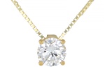 White Lab-Grown Diamond G SI2 14K Yellow Gold Over Sterling Silver Slide Pendant With Chain 0.50ct
