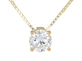 White Lab-Grown Diamond G SI2 14K Yellow Gold Over Sterling Silver Slide Pendant With Chain 0.50ct