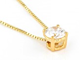 White Lab-Grown Diamond G SI2 14K Yellow Gold Over Sterling Silver Slide Pendant With Chain 0.50ct