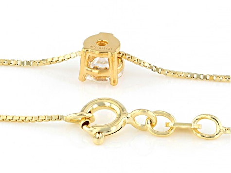 White Lab-Grown Diamond G SI2 14K Yellow Gold Over Sterling Silver Slide Pendant With Chain 0.50ct