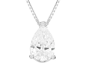 White Lab-Grown Diamond G SI2 Rhodium Over Sterling Silver Slide Pendant With Chain 1.00ct