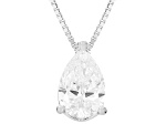 White Lab-Grown Diamond G SI2 Rhodium Over Sterling Silver Slide Pendant With Chain 1.00ct
