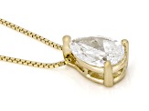 White Lab-Grown Diamond G SI2 14K Yellow Gold Over Sterling Silver Slide Pendant With Chain 1.00ct