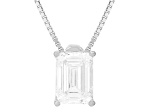 White Lab-Grown Diamond G SI2 Rhodium Over Sterling Silver Slide Pendant With Chain 1.00ct