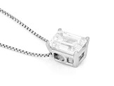White Lab-Grown Diamond G SI2 Rhodium Over Sterling Silver Slide Pendant With Chain 1.00ct