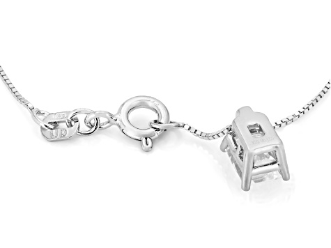White Lab-Grown Diamond G SI2 Rhodium Over Sterling Silver Slide Pendant With Chain 1.00ct