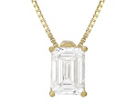 White Lab-Grown Diamond G SI2 14K Yellow Gold Over Sterling Silver Slide Pendant With Chain 1.00ct