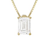 White Lab-Grown Diamond G SI2 14K Yellow Gold Over Sterling Silver Slide Pendant With Chain 1.00ct