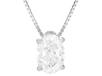 White Lab-Grown Diamond G SI2 Rhodium Over Sterling Silver Slide Pendant With Chain 1.00ct