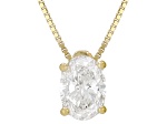 White Lab-Grown Diamond G SI2 14K Yellow Gold Over Sterling Silver Slide Pendant With Chain 1.00ct