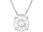 White Lab-Grown Diamond G SI2 Rhodium Over Sterling Silver Slide Pendant With Chain 1.00ct