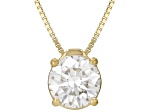 White Lab-Grown Diamond G SI2 14K Yellow Gold Over Sterling Silver Slide Pendant With Chain 1.00ct
