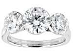 White Lab-Grown Floating Diamond G VS2 10K White Gold Solitaire Ring 4.00ctw