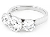 White Lab-Grown Floating Diamond G VS2 10K White Gold Solitaire Ring 4.00ctw