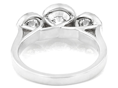 White Lab-Grown Floating Diamond G VS2 10K White Gold Solitaire Ring 4.00ctw