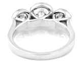White Lab-Grown Floating Diamond G VS2 10K White Gold Solitaire Ring 4.00ctw