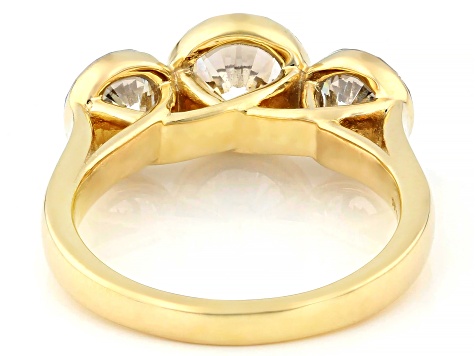 White Lab-Grown Floating Diamond G VS2 10K Yellow Gold Solitaire Ring 4.00ctw