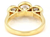 White Lab-Grown Floating Diamond G VS2 10K Yellow Gold Solitaire Ring 4.00ctw