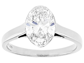 White Lab-Grown Floating Diamond G VS2 10K White Gold Solitaire Ring 2.00ct