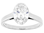 White Lab-Grown Floating Diamond G VS2 10K White Gold Solitaire Ring 2.00ct